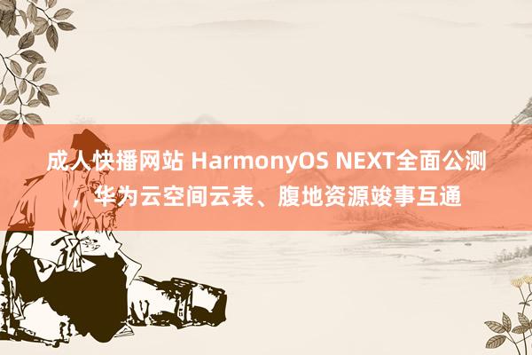 成人快播网站 HarmonyOS NEXT全面公测，华为云空间云表、腹地资源竣事互通
