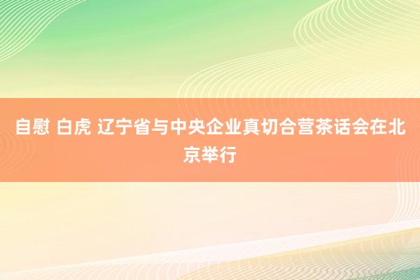 自慰 白虎 辽宁省与中央企业真切合营茶话会在北京举行