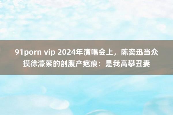 91porn vip 2024年演唱会上，陈奕迅当众摸徐濠萦的剖腹产疤痕：是我高攀丑妻